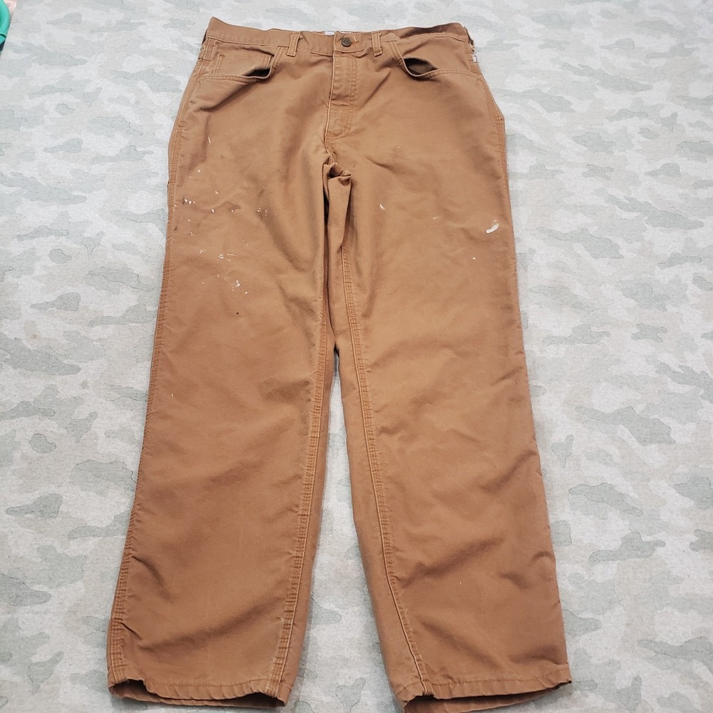 Tyndale‎ FR Pants Mens 38x32 Fire Resistant Work Wear Brown Pockets